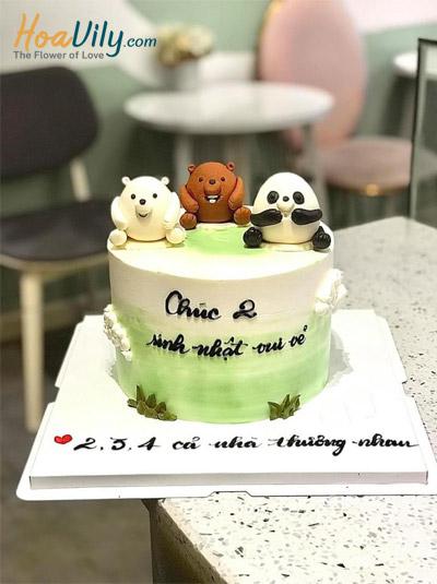 Bánh kem sinh nhật - Teddy vui vẻ