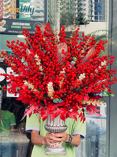 Bình hoa đào đông - Thịnh vượng khai xuân