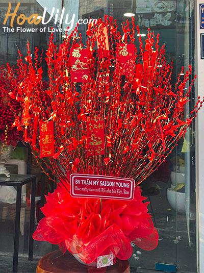 Bình hoa nụ tầm xuân - Tân niên phú quý