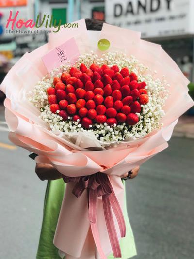 Bó hoa baby dâu tây - Tình yêu thơ ngây