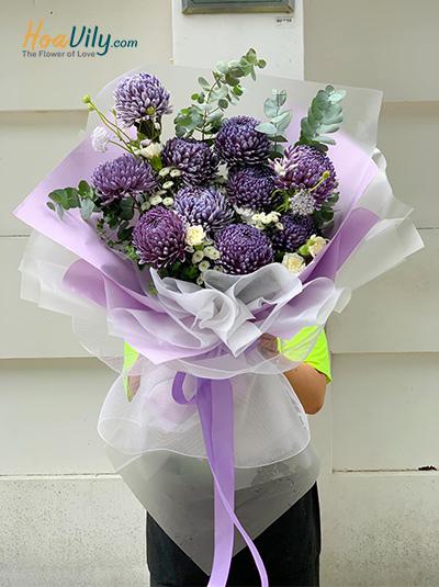Bó hoa cúc mẫu đơn - Thủy chung