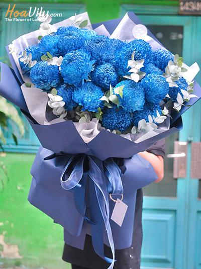 Bó hoa cúc mẫu đơn xanh - Ánh dương