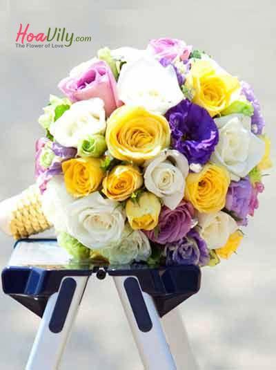 Bó hoa cưới đẹp phong cách 2018