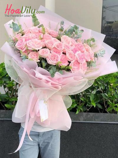 Bó hoa hồng cao cấp - Tình hồng