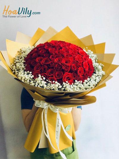 Bó hoa hồng đỏ 99 bông - Tình yêu bất tử