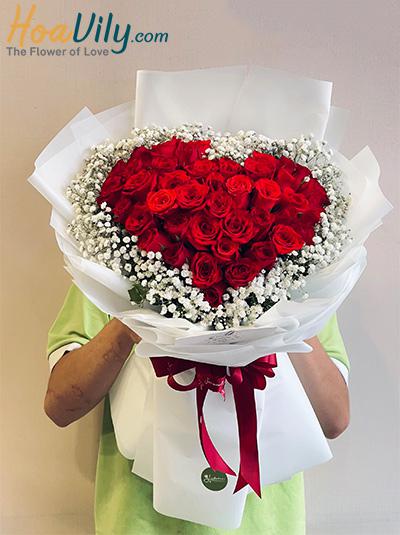 Bó hoa hồng đỏ - Chân tình trao người