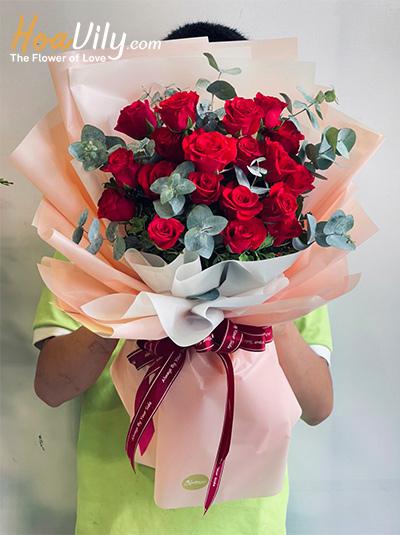 Bó hoa hồng đỏ - Yêu thương gửi trao