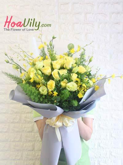 Bó hoa hồng vàng - Rực rỡ