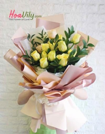 Bó hoa hồng vàng - Tình nồng