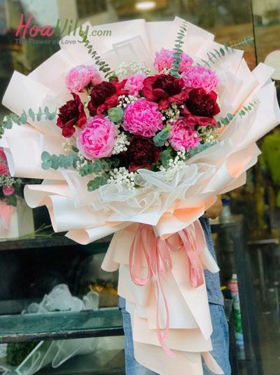 Bó hoa mẫu đơn tuyệt đẹp 1