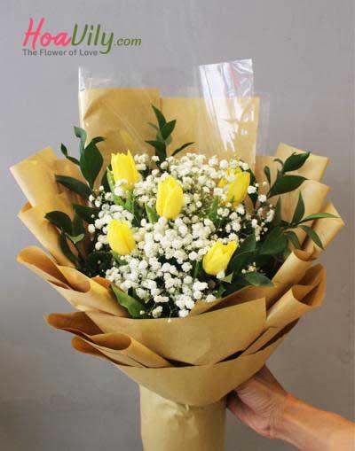 Bó hoa tulip- Nắng vàng