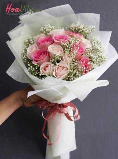 Bó  hoa tươi- Sự kết hợp hài hòa