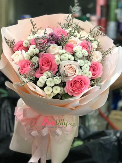 Bó hồng ngọt ngào