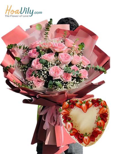 Combo hoa và bánh kem - Đắm say