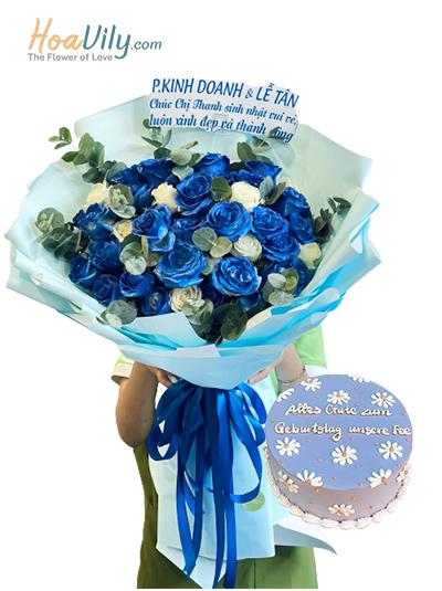 Combo hoa và bánh kem - Love with heart