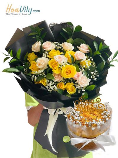 Combo hoa và bánh kem - Muôn màu rạng rỡ
