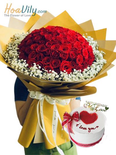 Combo hoa và bánh kem - Nồng nàn