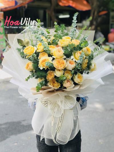 Hoa cao cấp - Bó hồng vàng Juliet
