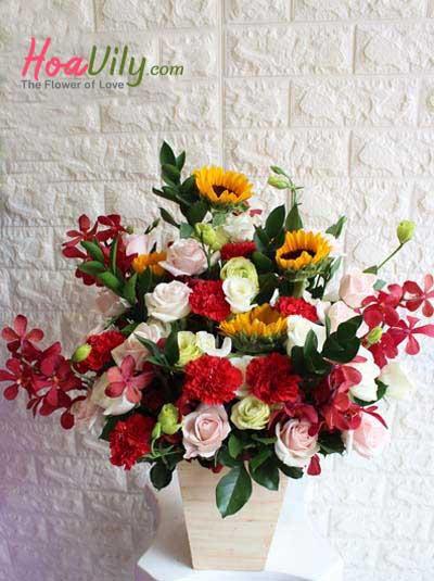 Hoa chúc mừng để bàn