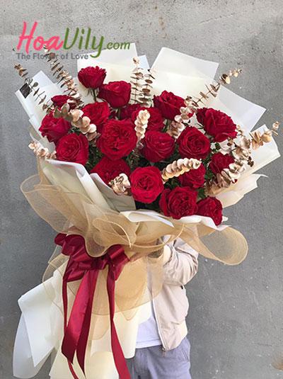 Hoa sinh nhật - Bó hồng đỏ quyến rũ