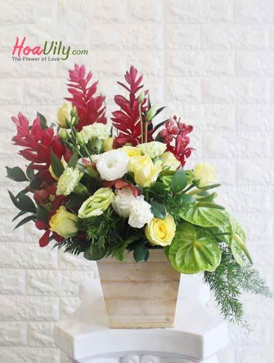 Hộp hoa chúc mừng - Bình yên