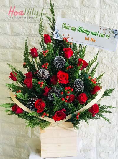 Hộp hoa chúc mừng giáng sinh