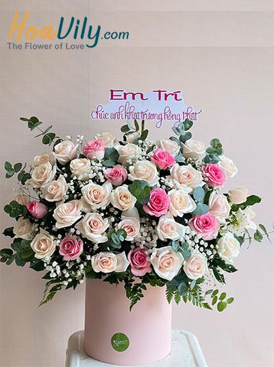 Hộp hoa chúc mừng - Lời chúc tốt đẹp