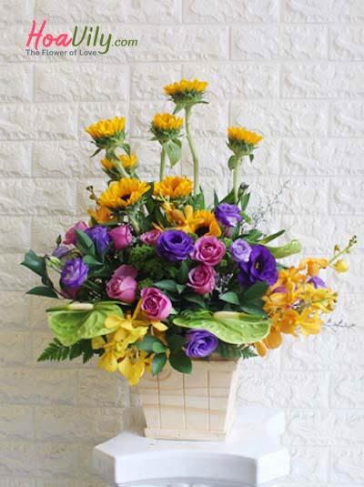 Hộp hoa chúc mừng - Sắc hạ