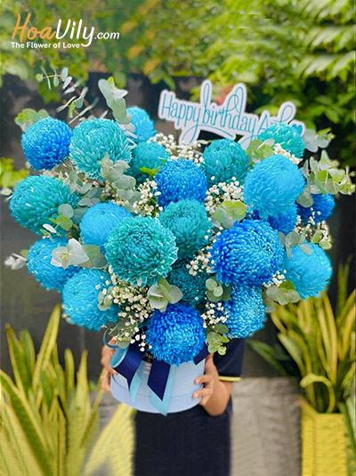 Hộp hoa cúc mẫu đơn - Bầu trời hy vọng