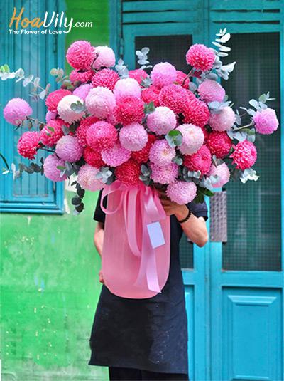 Hộp hoa cúc mẫu đơn hồng - Another Day