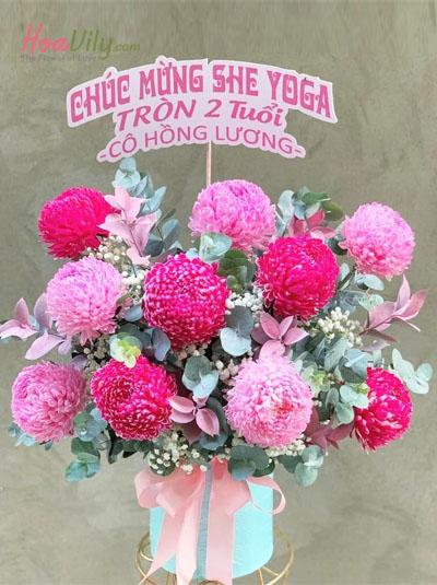 Hộp hoa cúc mẫu đơn - Ngọt ngào
