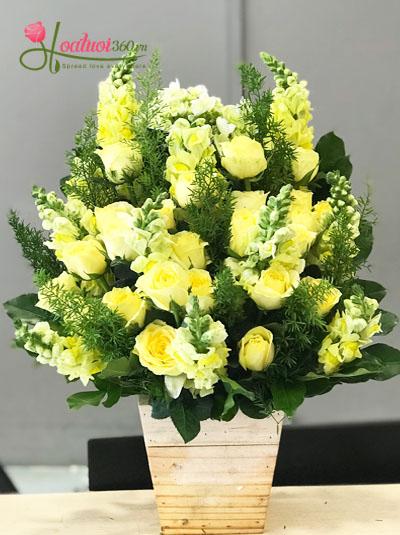 Hộp hoa tươi- Nụ cười vàng