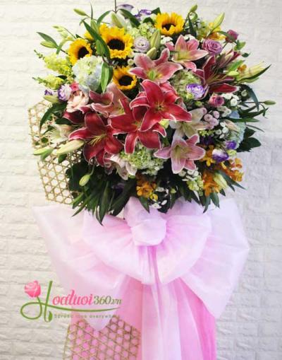 Lẵng hoa chúc mừng đẹp- Hồng phát