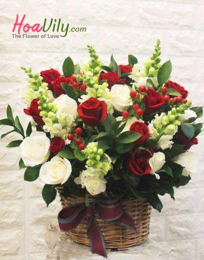Lẵng hoa đẹp- Tấm lòng thành