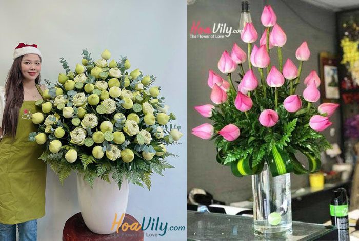 Mẫu cắm hoa sen cho bàn thờ gia tiên mang lại không gian thanh tịnh và trang nghiêm 