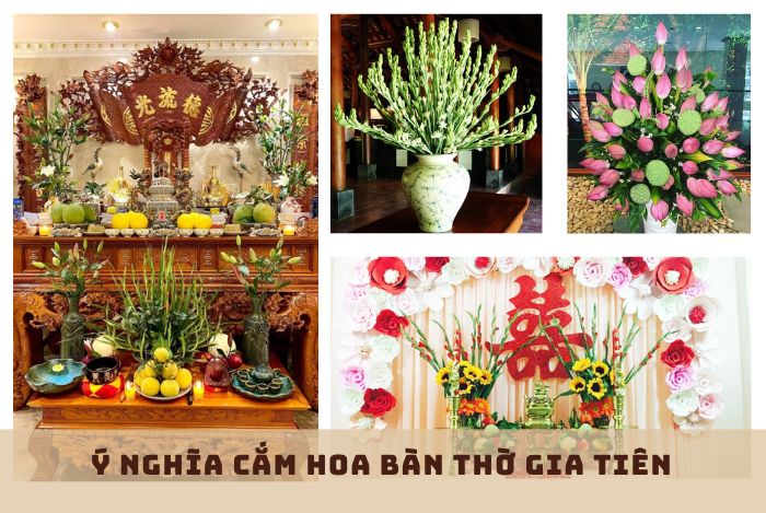 Ý nghĩa việc cắm hoa bàn thờ gia tiên
