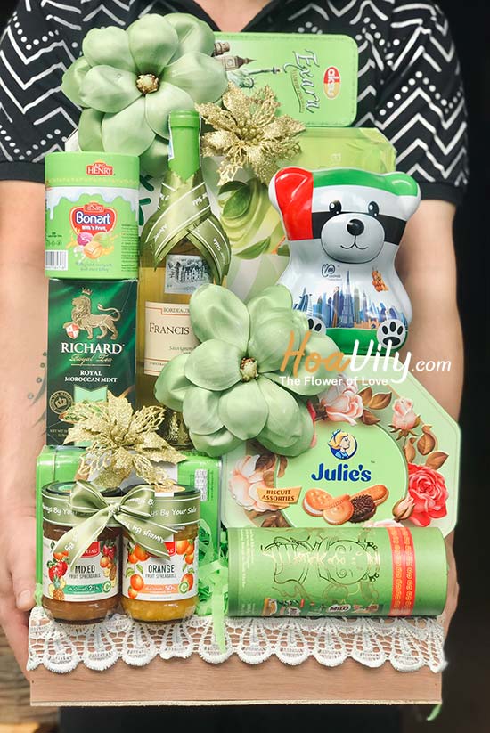 Khay quà tết - Hoa cỏ mùa xuân