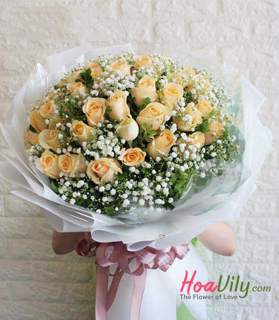 Bó hoa hồng cam - Ngọn lửa tình yêu - Hoavily