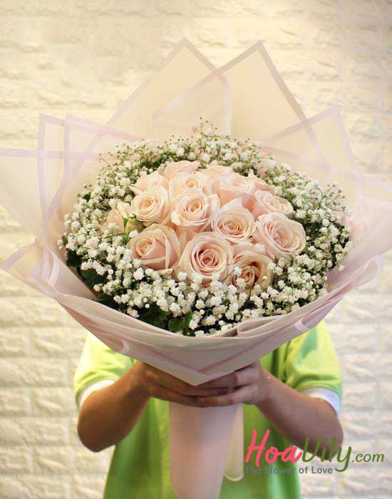 Bó hoa hồng da xinh xắn - Hoavily