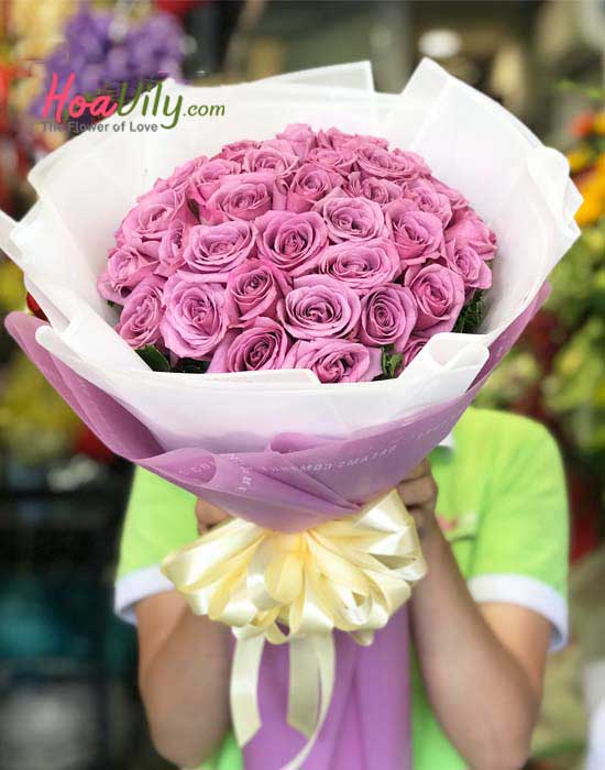 Bó hoa hồng tím thủy chung - Hoavily