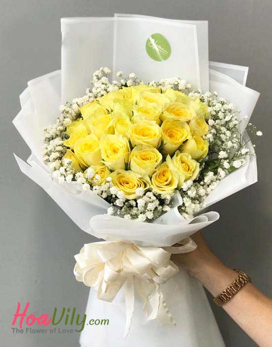 Bó hoa hồng vàng xinh xắn - Hoavily