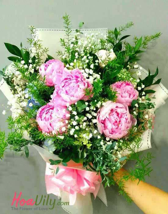 Bó hoa mẫu đơn tuyệt đẹp - Hoavily