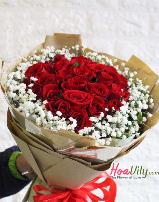 Bó hồng đỏ- Điều giản đơn - Hoavily