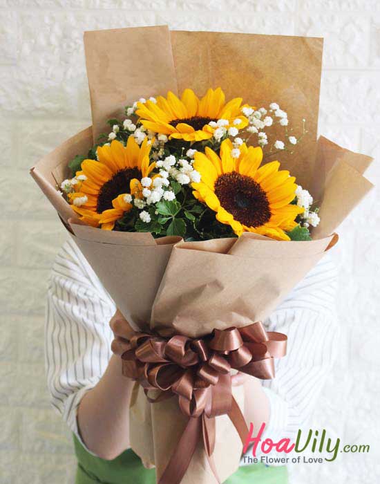 Hoa hoa hướng dương kết hợp baby Hà Lan- Hoavily