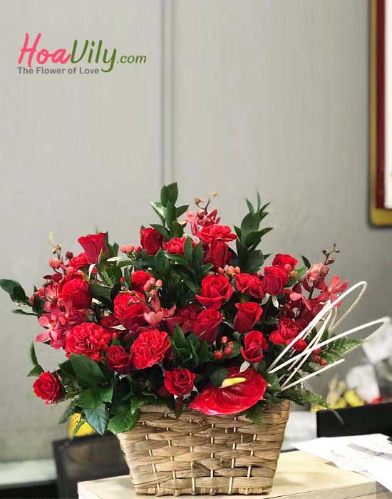 Hộp hoa- Đỏ thắm - Hoavily
