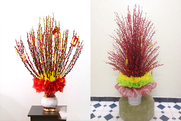 Hướng dẫn cách cắm hoa nụ tầm xuân với bình cao cổ thật đơn giản
