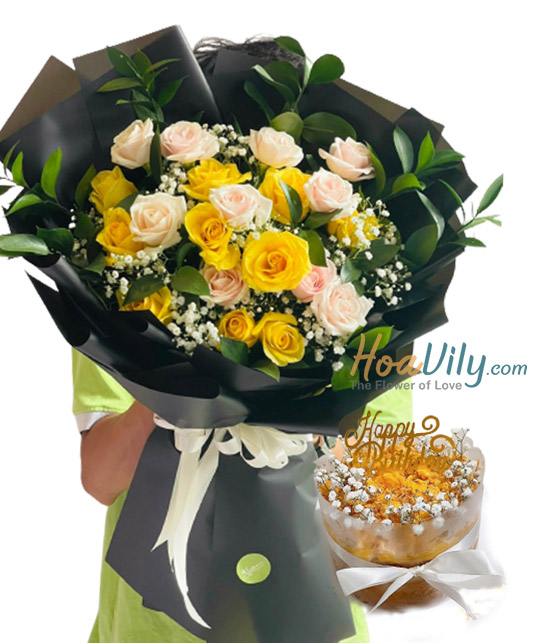 Combo hoa và bánh kem - Muôn màu rạng rỡ