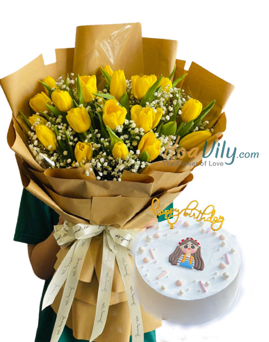 Combo hoa và bánh kem - Tình yêu màu nắng 