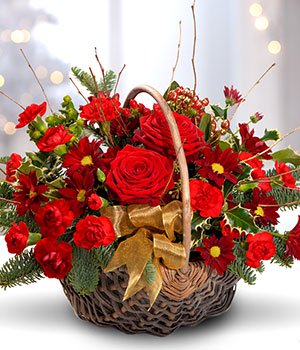 Giỏ hoa hồng mừng giáng sinh đẹp nhất
