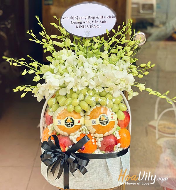 Mẫu giỏ trái cây nguyện cầu bình an